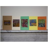 Batik Hand Made Cards x 5