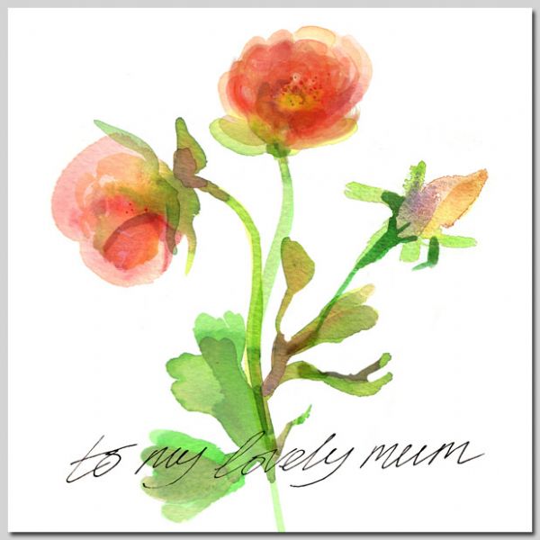 Ranunculus and Rosebud - Lovely Mum