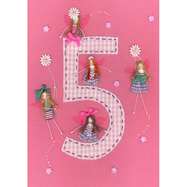 Fairy Friends Birthday Card Age Five