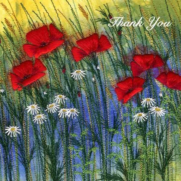 Red Field Poppies Thank You