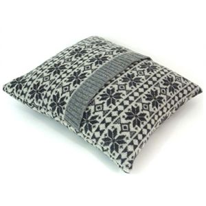Charcoal Grey Snowflake Cushion