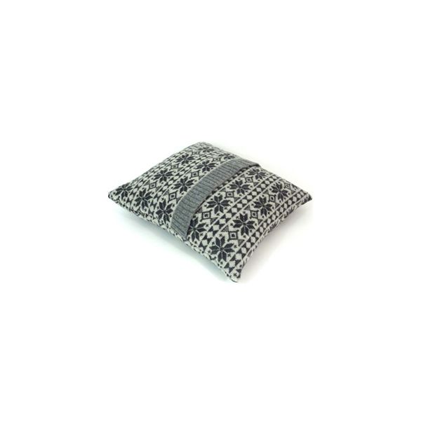 Charcoal Grey Snowflake Cushion