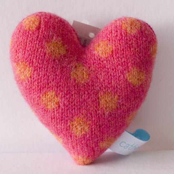 Strawberry and Gold Polka Dot Lavender Heart